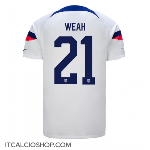 stati Uniti Timothy Weah #21 Prima Maglia Mondiali 2022 Manica Corta